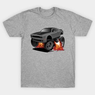 Modern American Muscle Car Cartoon Illustration T-Shirt